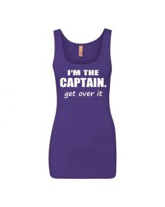I'm The Captain. Get Over It Graphic Clothing - Women's Tank Top - Purple