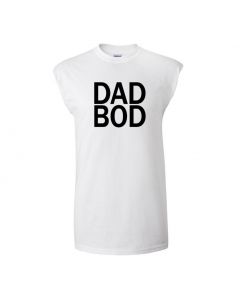 Dad Bod Mens Cut Off T-Shirts-White-Large