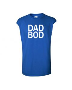 Dad Bod Mens Cut Off T-Shirts-Blue-Large