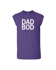 Dad Bod Mens Cut Off T-Shirts-Purple-Large