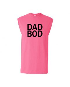 Dad Bod Mens Cut Off T-Shirts-Pink-Large