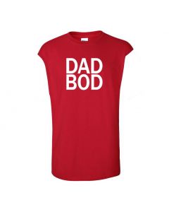Dad Bod Mens Cut Off T-Shirts-Red-Large