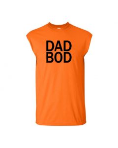 Dad Bod Mens Cut Off T-Shirts-Orange-Large