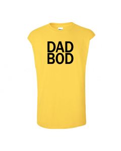 Dad Bod Mens Cut Off T-Shirts-Yellow-Large