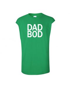 Dad Bod Mens Cut Off T-Shirts-Green-Large