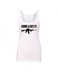 Come And Get It Graphic Clothing - Women's Tank Top - White