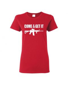 Come And Get It Womens T-Shirts-Red-Womens Large