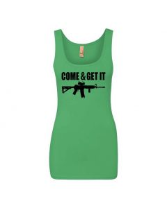 Come And Get It Graphic Clothing - Women's Tank Top - Green