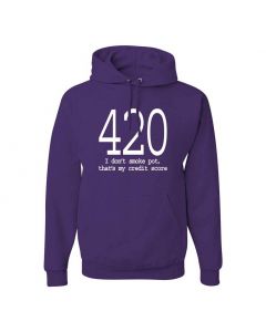 420 I Don't Smoke Pot, Thats My Credit Score Graphic Clothing - Hoody - Purple 