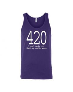 420 I Don't Smoke Pot, Thats My Credit Score Graphic Clothing - Men's Tank Top - Purple
