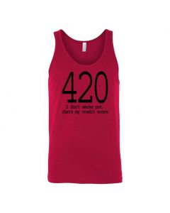 420 I Don't Smoke Pot, Thats My Credit Score Graphic Clothing - Men's Tank Top - Red