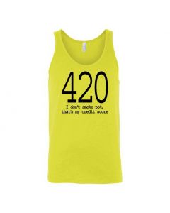 420 I Don't Smoke Pot, Thats My Credit Score Graphic Clothing - Men's Tank Top - Yellow