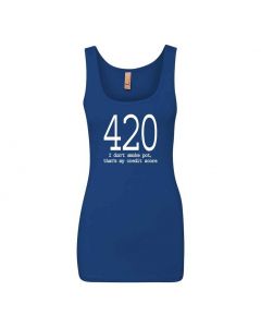 420 I Don't Smoke Pot, Thats My Credit Score Graphic Clothing - Women's Tank Top - Blue 