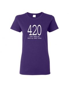 420 I Dont Smoke Pot, Thats My Credit Score Womens T-Shirts-Purple-Womens Large