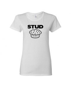 Stud Muffin Womens T-Shirts-White-Womens Large