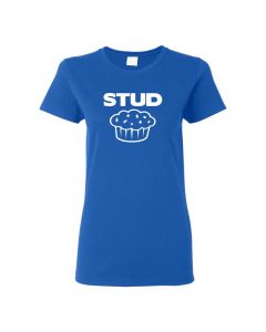 Stud Muffin Womens T-Shirts-Blue-Womens Large