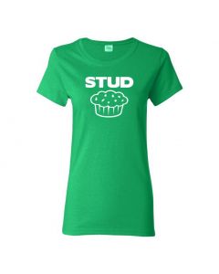 Stud Muffin Womens T-Shirts-Green-Womens Large