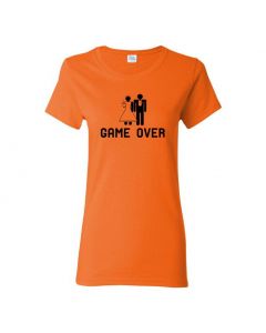 Game Over Womens T-Shirts-Orange-Womens Large