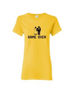 Game Over Womens T-Shirts-Yellow-Womens Large