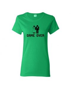 Game Over Womens T-Shirts-Green-Womens Large