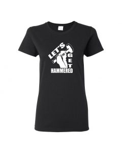 Lets Get Hammered Womens T-Shirts-Black-Womens Large