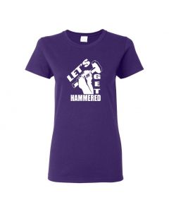 Lets Get Hammered Womens T-Shirts-Purple-Womens Large