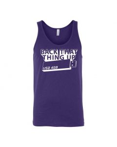 Back That Thing Up Graphic Clothing - Men's Tank Top - Purple 