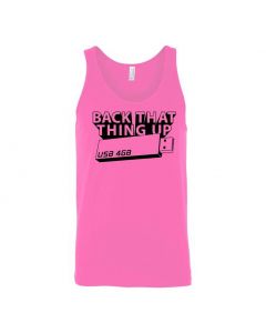 Back That Thing Up Graphic Clothing - Men's Tank Top - Pink