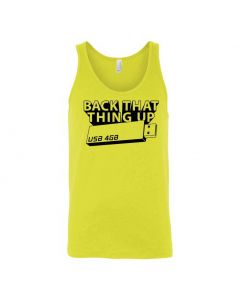 Back That Thing Up Graphic Clothing - Men's Tank Top - Yellow