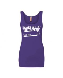 Back That Thing Up Graphic Clothing - Women's Tank Top - Purple