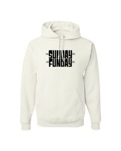 Sunday Funday Pullover Hoodies-White-Large
