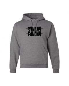 Sunday Funday Pullover Hoodies-Gray-Large