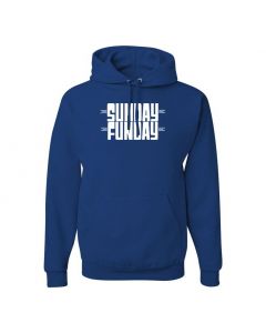 Sunday Funday Pullover Hoodies-Blue-Large
