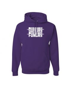 Sunday Funday Pullover Hoodies-Purple-Large