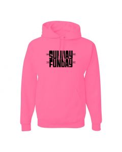 Sunday Funday Pullover Hoodies-Pink-Large