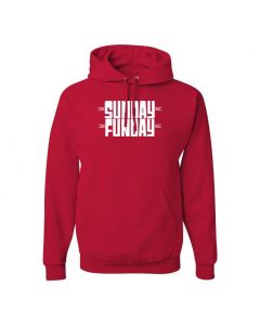 Sunday Funday Pullover Hoodies-Red-Large