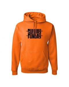 Sunday Funday Pullover Hoodies-Orange-Large