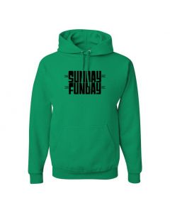 Sunday Funday Pullover Hoodies-Green-Large