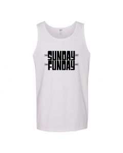 Sunday Funday Mens Tank Tops-White-Large