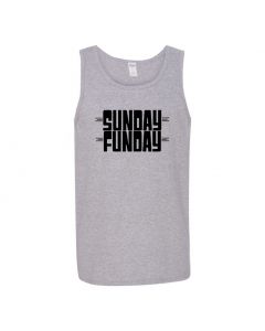 Sunday Funday Mens Tank Tops-Gray-Large