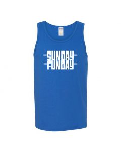 Sunday Funday Mens Tank Tops-Blue-Large