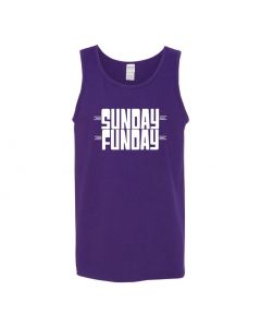 Sunday Funday Mens Tank Tops-Purple-Large