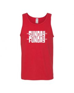 Sunday Funday Mens Tank Tops-Red-Large