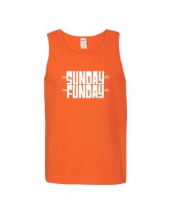 Sunday Funday Mens Tank Tops-Orange-Large