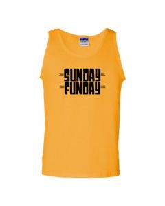 Sunday Funday Mens Tank Tops-Yellow-Large