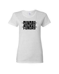 Sunday Funday Womens T-Shirts-White-Womens Large