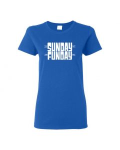 Sunday Funday Womens T-Shirts-Blue-Womens Large