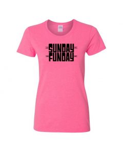 Sunday Funday Womens T-Shirts-Pink-Womens Large