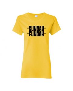Sunday Funday Womens T-Shirts-Yellow-Womens Large