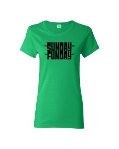 Sunday Funday Womens T-Shirts-Green-Womens Large